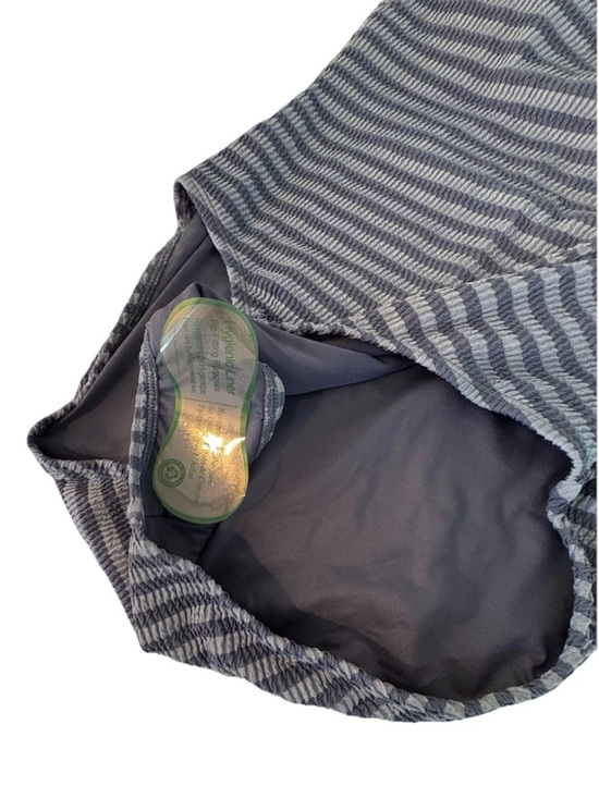 NWT Michael Kors Striped navy Blue Strapless One Piece Swimsuit Ruched Size 14 - Picture 2 of 5